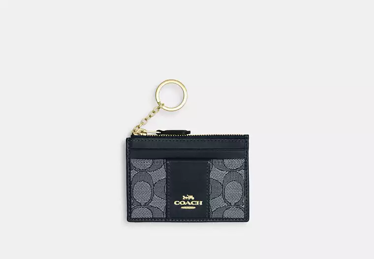 C.O.A.C.H Mini Skinny Id Case In Signature Jacquard