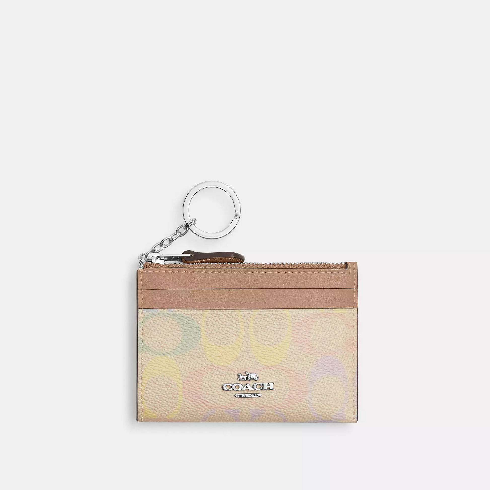 COACH Mini Skinny Id Case In Rainbow Signature Canvas