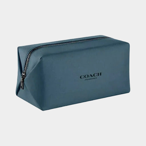 COACH TOILETRY  POUCH PETROL BLUE