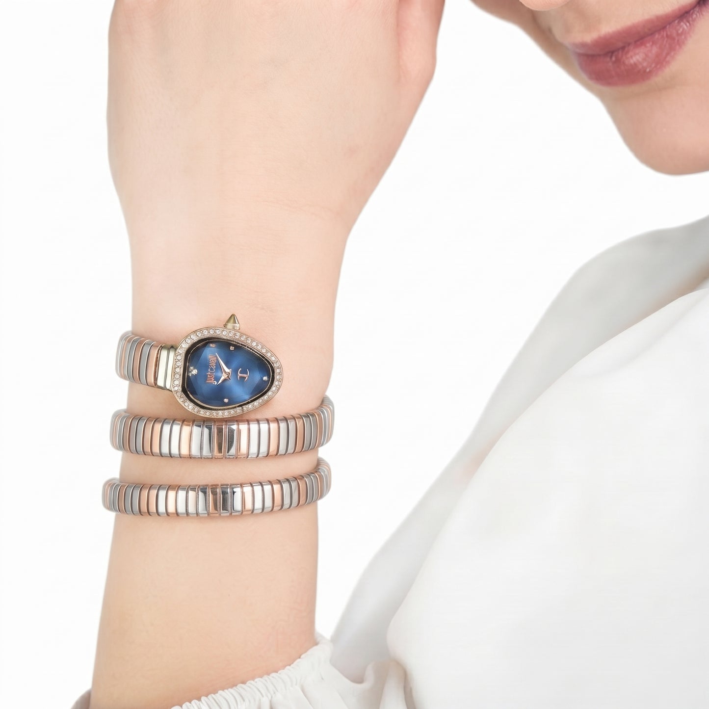 J.U.S.T C.A.V.A.L.L.I  Wrap-Around Analogue Watch
