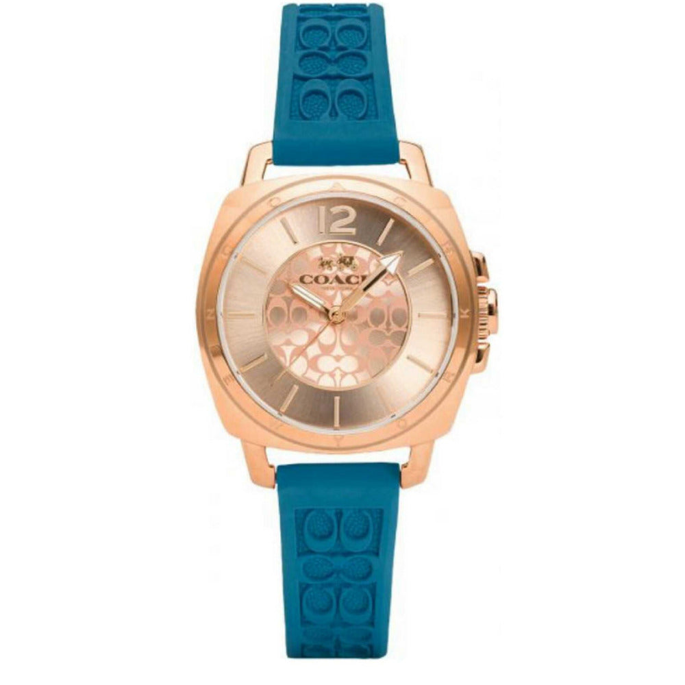 C.O.A.C.H Boyfriend Watch ROSE GOLD - TURQUOISE