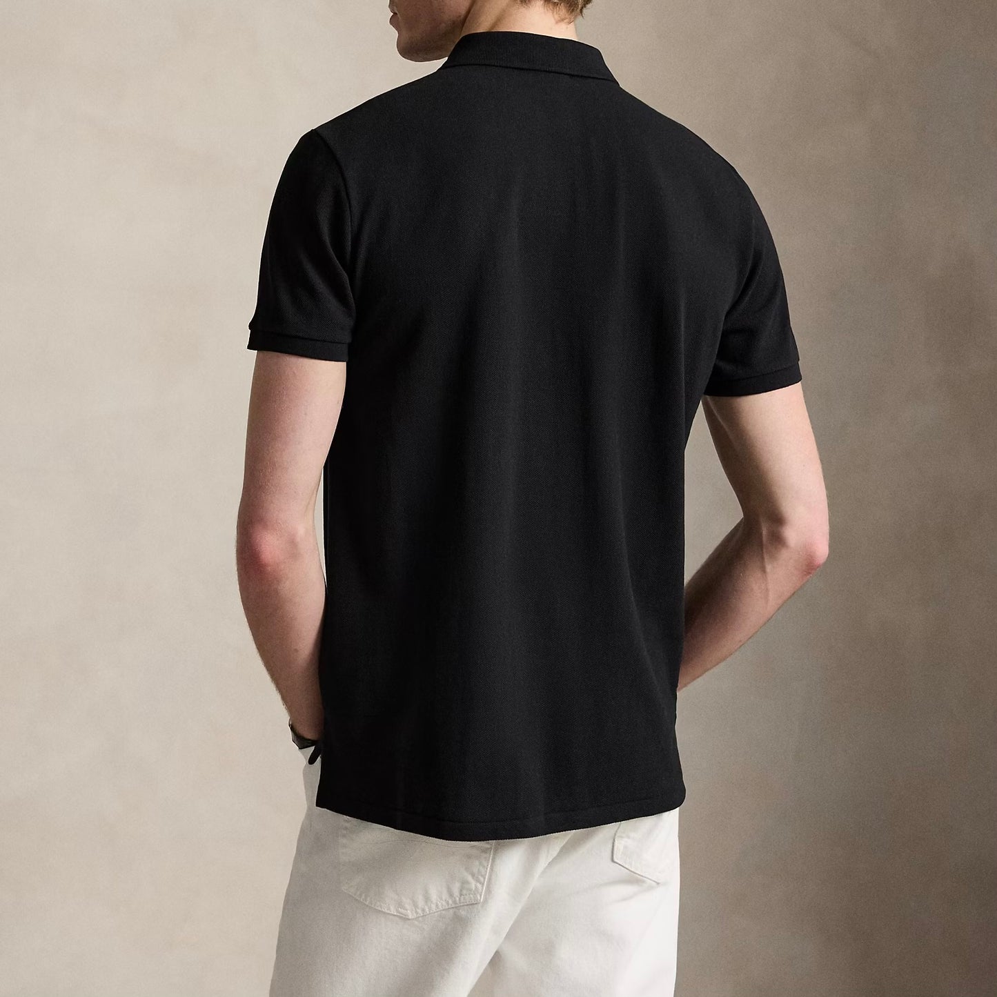 P.o-L.O R.A-L.P.H L.A.U-R.E.N The Iconic Mesh Polo Shirt Custom Slim Fit Black/Red