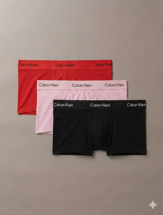 C.a.L.V-I.N. K.L.E.I.N. Icon Cotton Stretch 3-Pack Low Rise Trunks boxer (Multi Color)