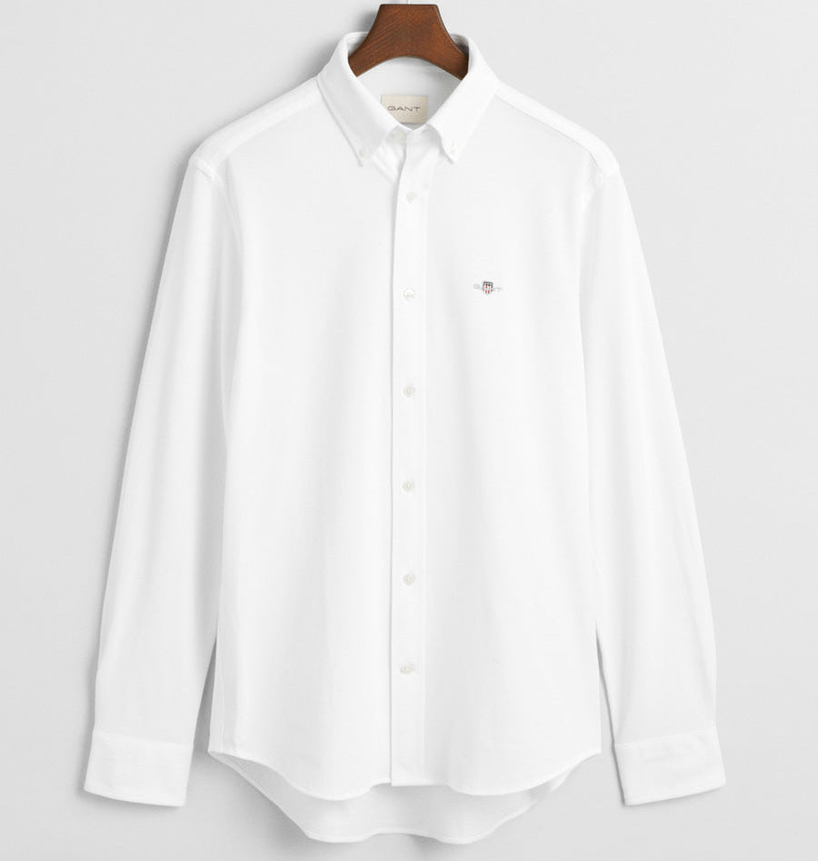 G.a-N.T Reg Jersey Pique shirt white