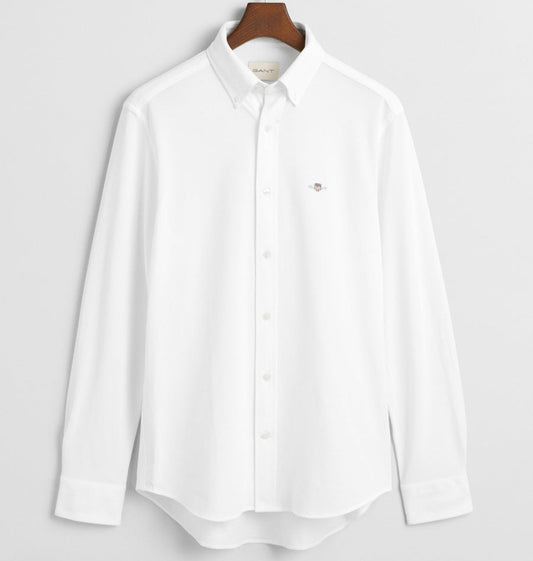 G.a-N.T Reg Jersey Pique shirt white