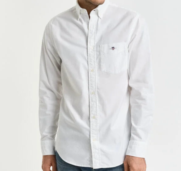 G.a-N.T Reg Jersey Pique shirt white