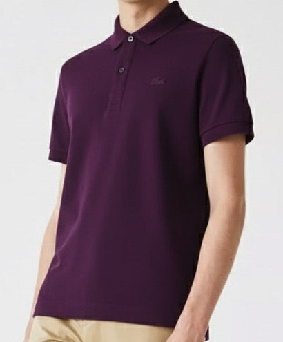 L.a.C.O-S.T.E P.O.L.O shirt Slim Fit Paris Stretch Pique Polo Shirt Purple