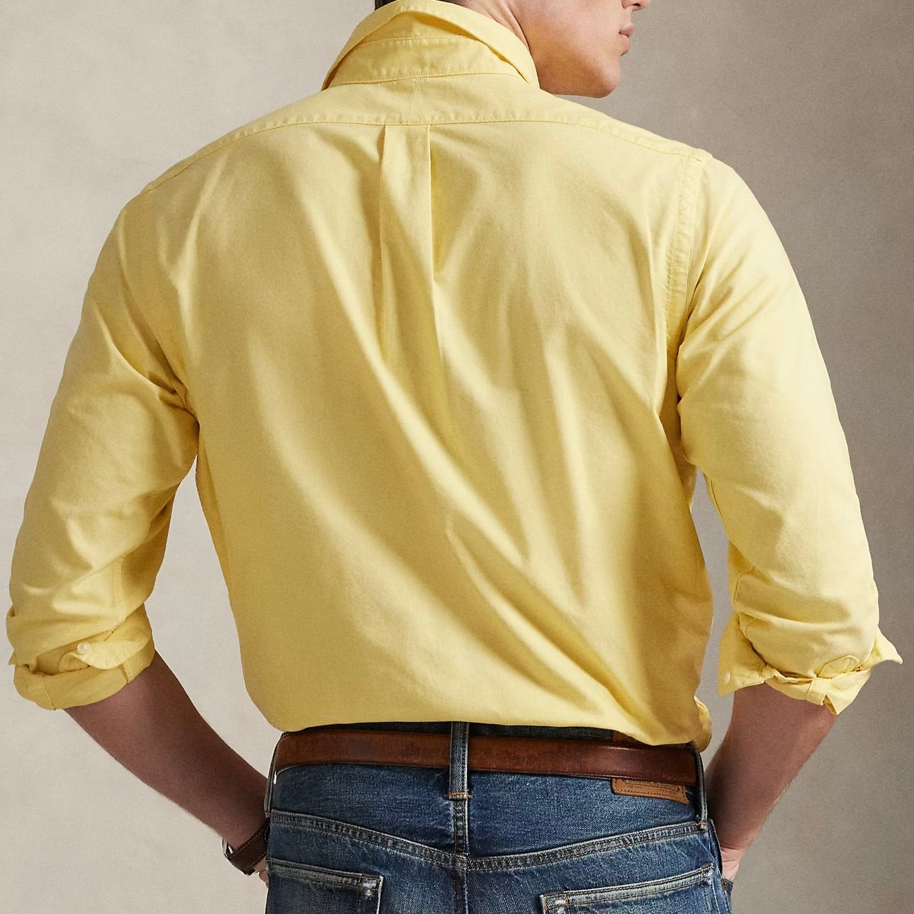 P.O.L.O R.A.L.P.H L.A.U.R.E.N Garment-Dyed Oxford Shirt Custom Fit Yellow