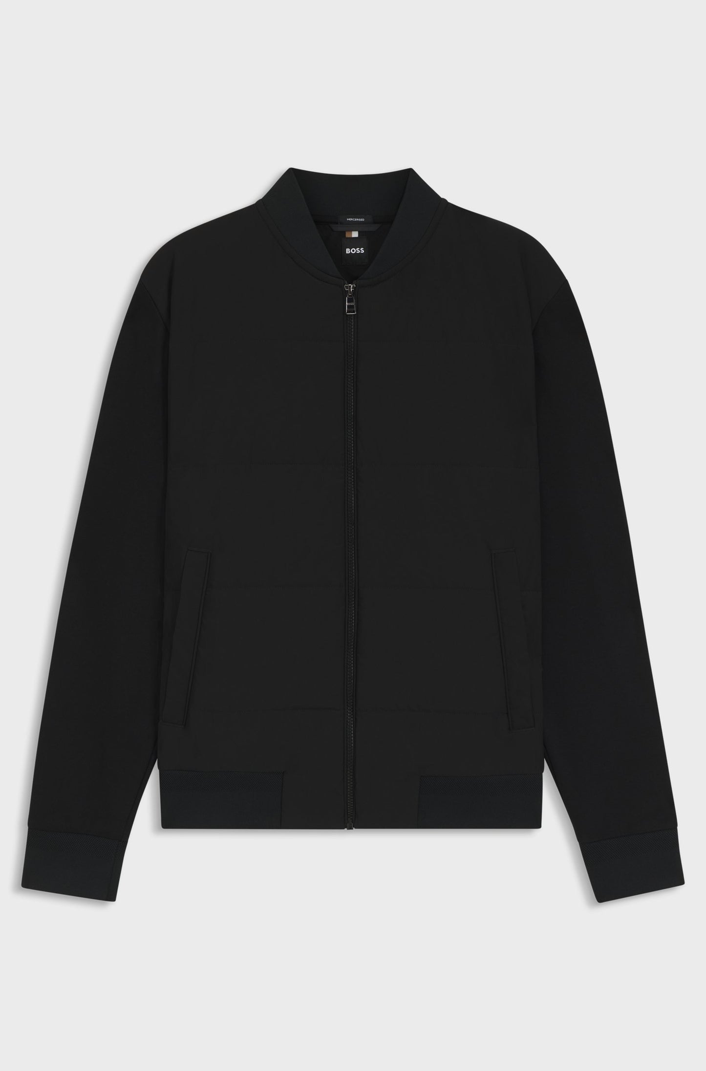 B.O.S.S ZIP-UP SWEATSHIRT WITH PADDED FRONT Black