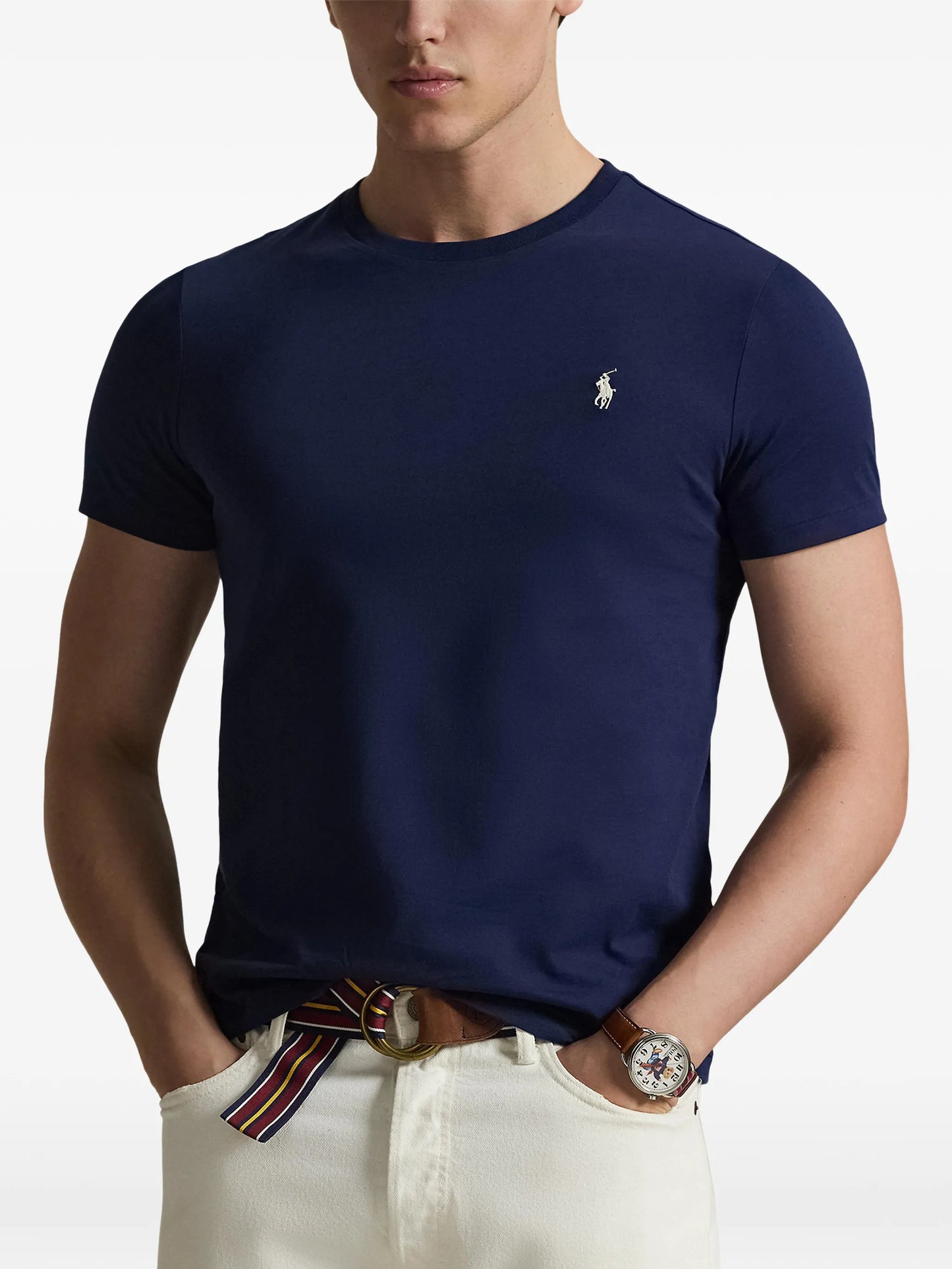 P.o-L.O R.A-L.P.H L.A.U-R.E.N Jersey Crewneck Custom Slim Fit T-Shirt