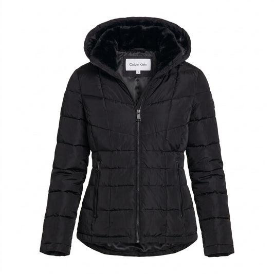 C.a.l.v.i.n K.l.e.i.n Women's Stand Collar Lined Puffer Jacket