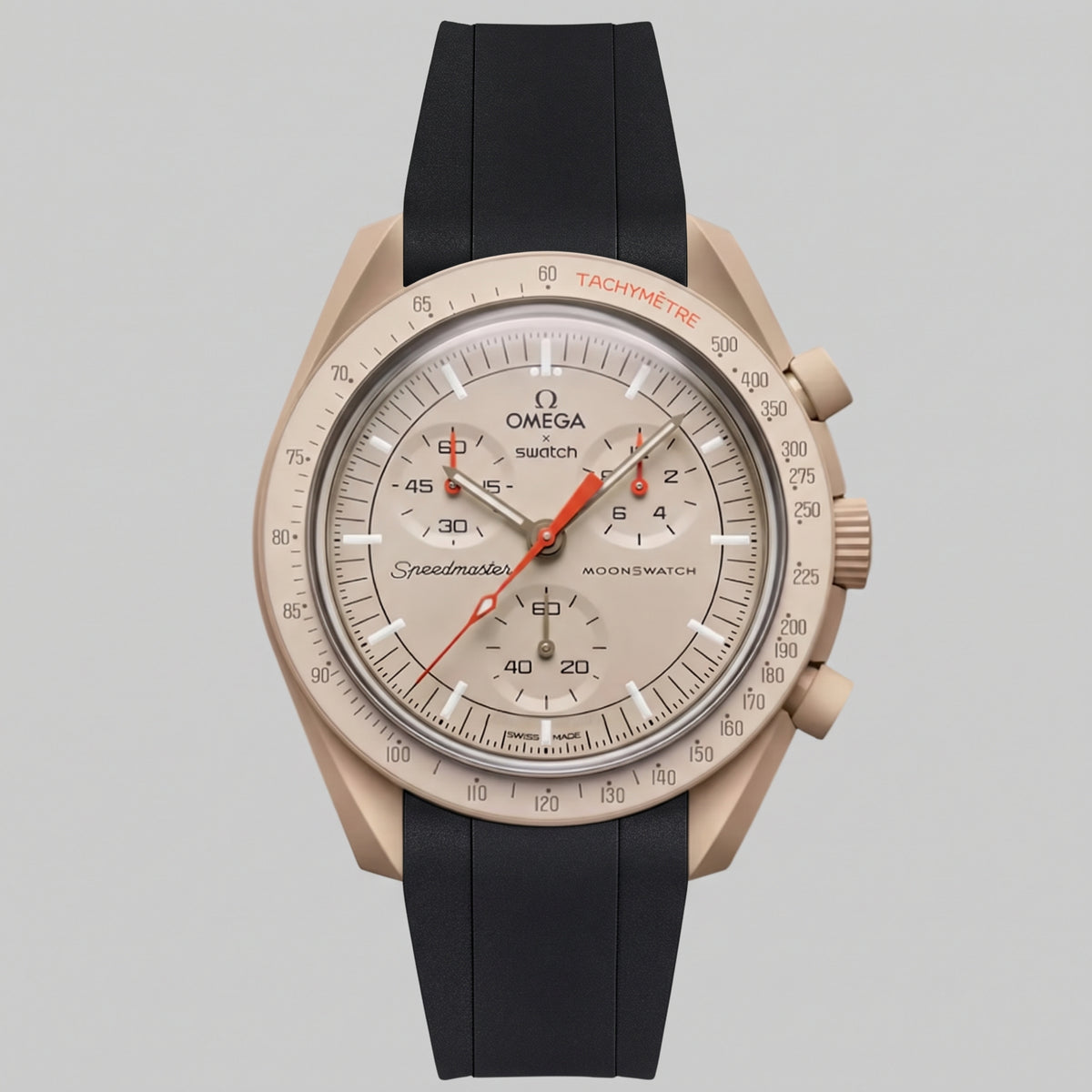 O.m.e.g.a X S.w.a.t.c.h Rubber Strap - For Mission to the Moon | Omega X Swatch | MoonSwatch - Black