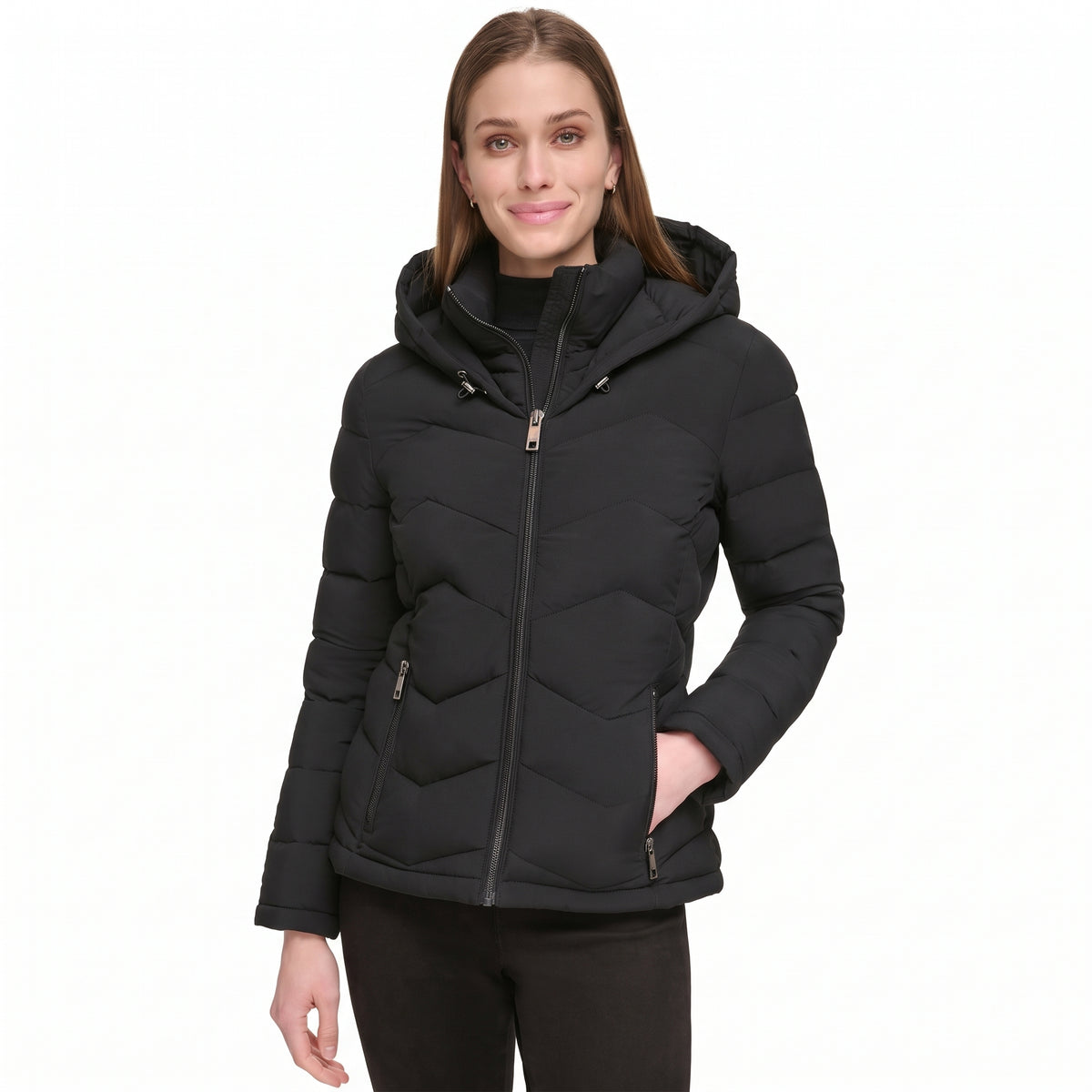 C.a.l.v.i.n K.l.e.i.n Stretch Outerwear CW533974-BLK Women's Jacket Black