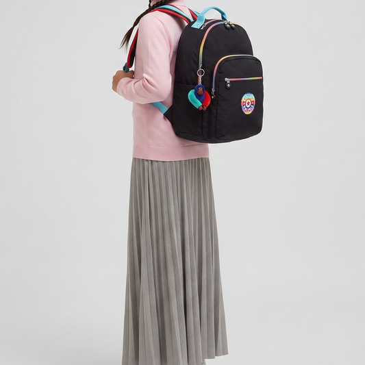 K.I.P.L.I.N.G Laptop KI5210 BLACK SPLICE  School Backpack