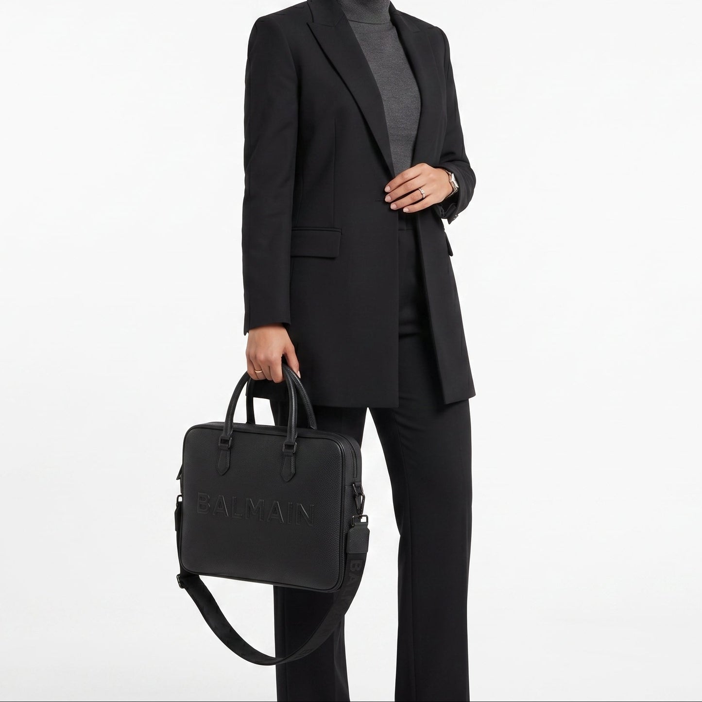 B.A.L.M.A.I.N LAPTOP&CROSSBODY BAG BLACK