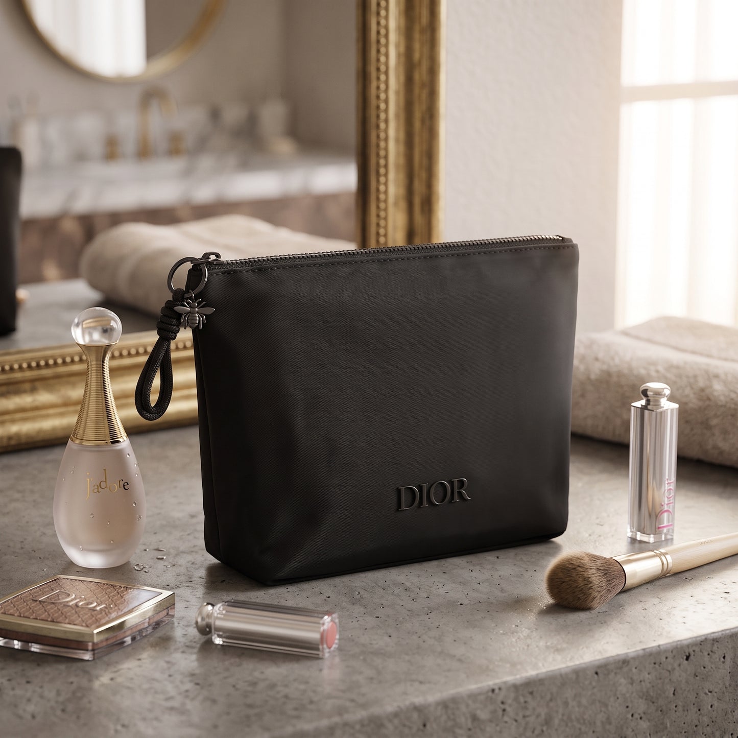 D.I.O.R MAKEUP BAG BLACK