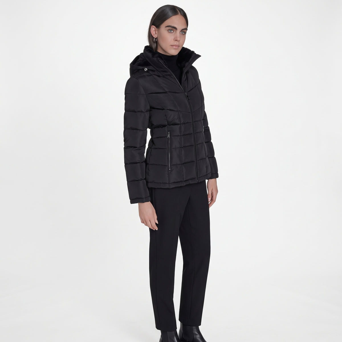 C.a.l.v.i.n K.l.e.i.n Women's Stand Collar Lined Puffer Jacket