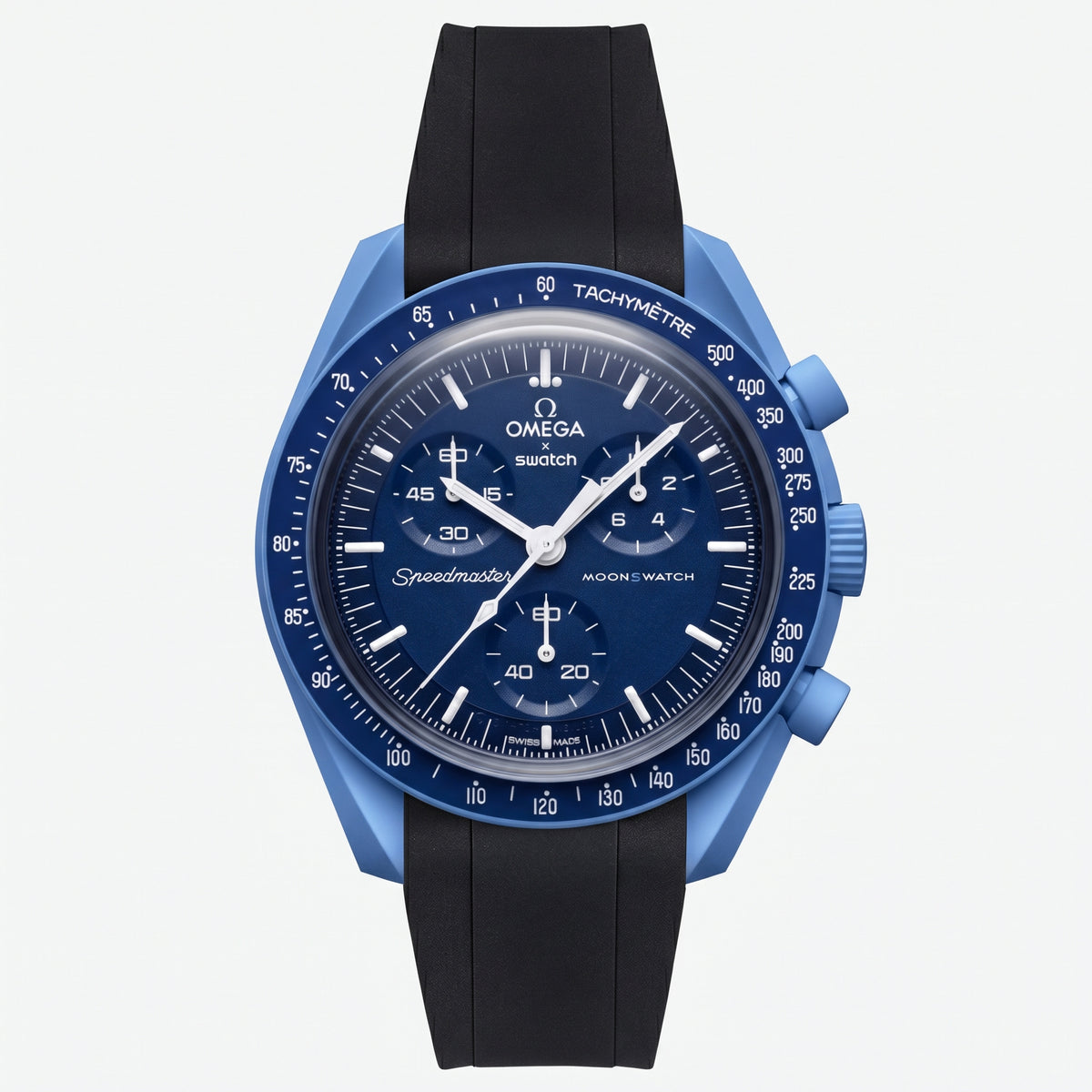 O.m.e.g.a X S.w.a.t.c.h Rubber Strap - For Mission to the Moon | Omega X Swatch | MoonSwatch - Black