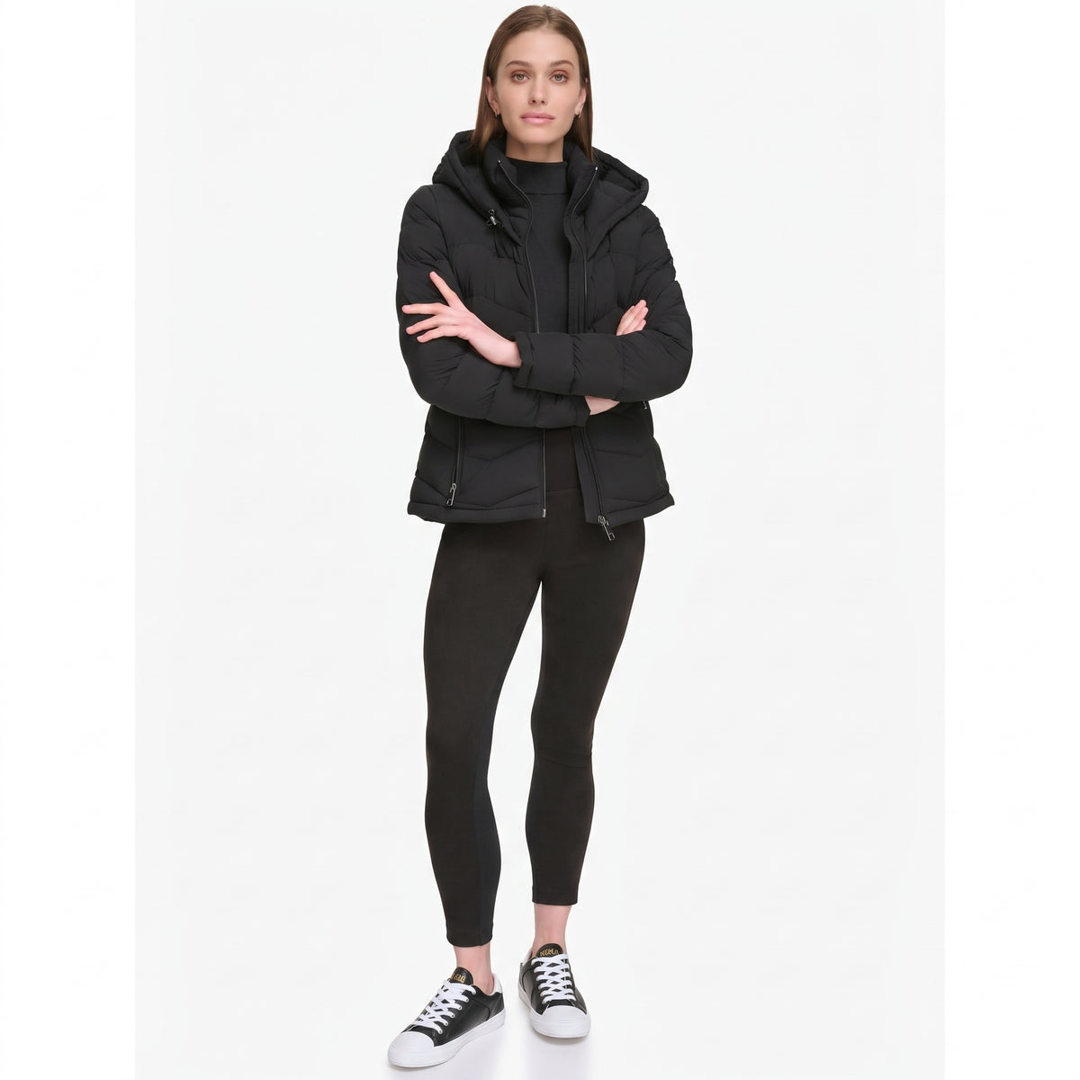 C.a.l.v.i.n K.l.e.i.n Stretch Outerwear CW533974-BLK Women's Jacket Black