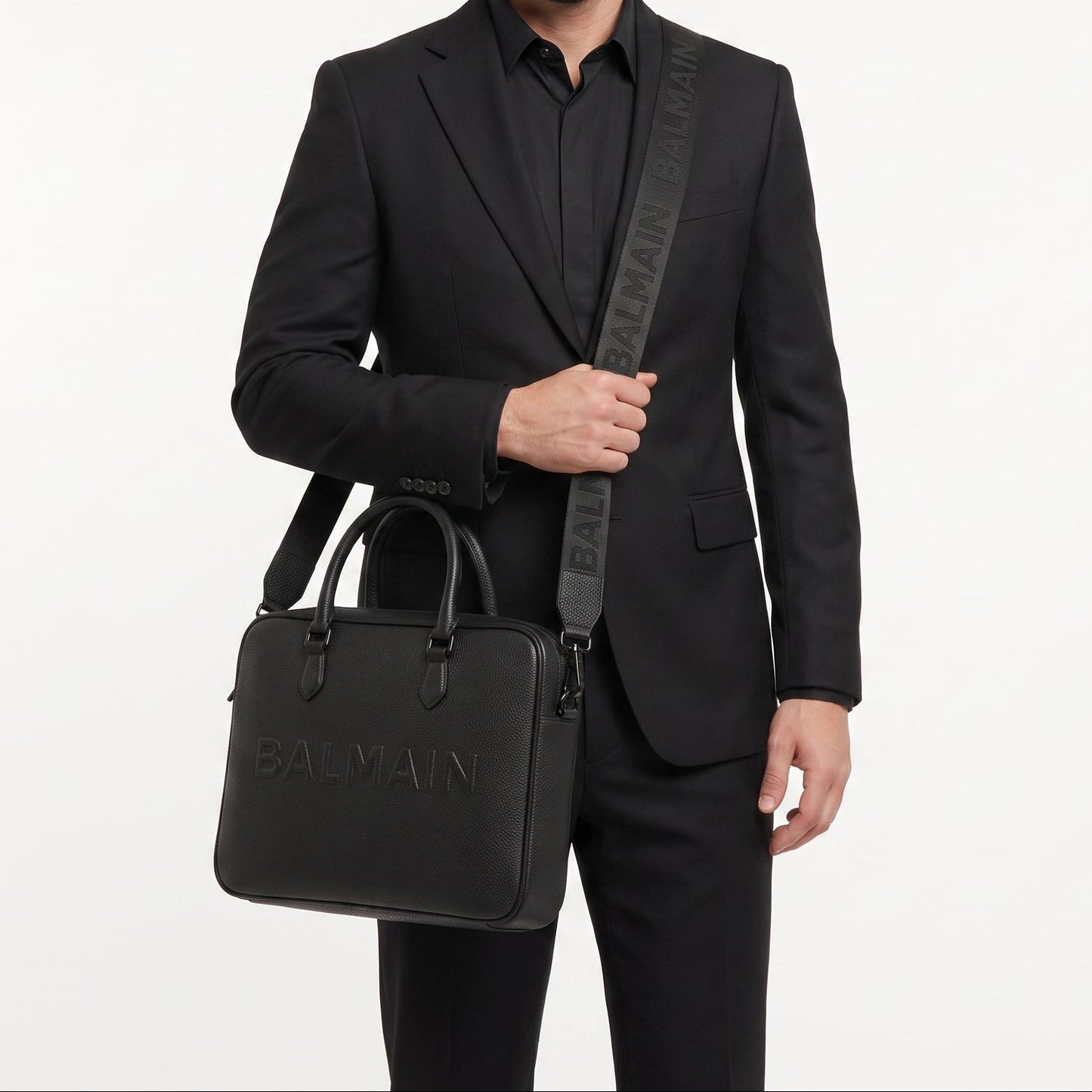 B.A.L.M.A.I.N LAPTOP&CROSSBODY BAG BLACK