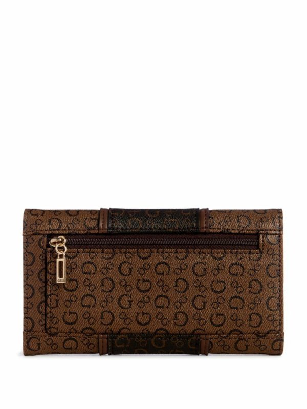 G.U.E.S.S Factory Ange Slim Clutch Wallet Cocoa Clutch