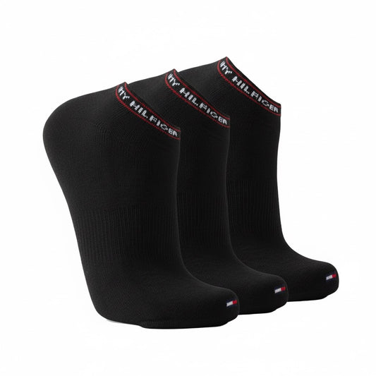 T.o.m.m.y H.i.l.f.i.g.e.r Cotton Cushion Quarter Cut Socks Pack of 3 Black