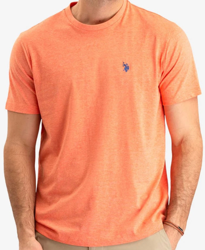 U.s P.o-L.O A.S.S.N. Men's Round Neck Short sleeve T-Shirt Bright Orange