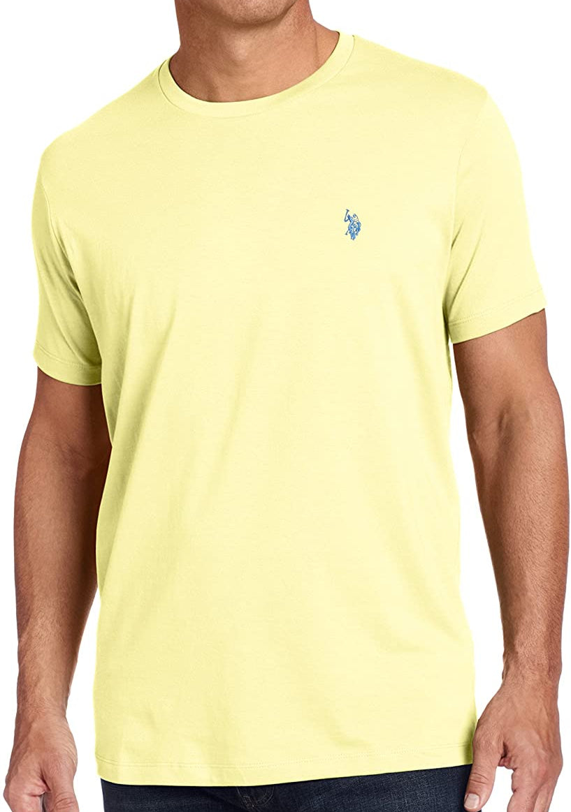 U.s P.o-L.O A.S.S.N. Men's Round Neck Short sleeve T-Shirt Yellow