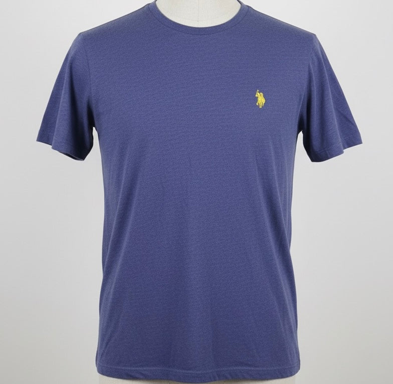 U.S. Polo Assn. Men's Round Neck Short sleeve T-Shirt Dark heather blue