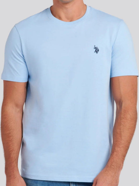 U.s P.o-L.O A.S.S.N.  Men's Round Neck Short sleeve T-Shirt Chambray Blue