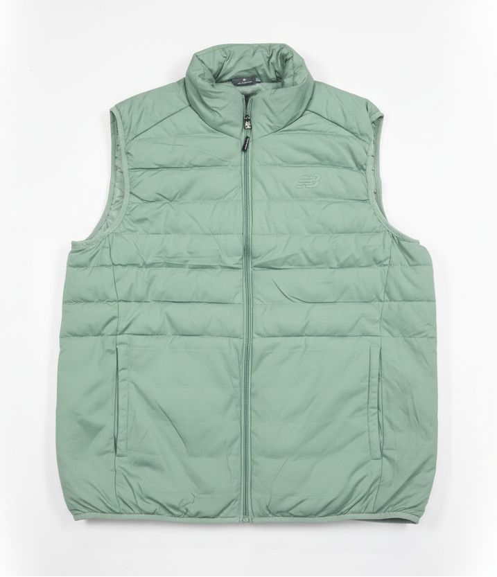 New Balance Black Puffer Tech Vest Quilted Comfort Mint Green Puffer Full Zip with Pockets