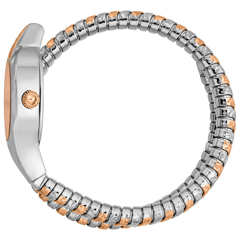 J.U.S.T C.A.V.A.L.L.I Women Stainless Steel Signature Snake Analog