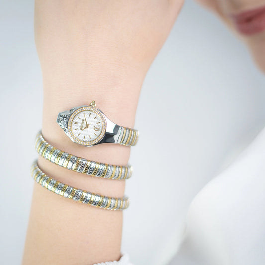 J.U.S.T C.A.V.A.L.L.I Vita Two Tones YG Silver Watch