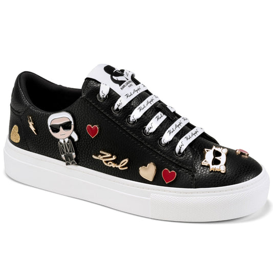 K.A.R.L L.A.G.E.R.F.E.L.D CATE LEATHER EMOJI PIN SNEAKER