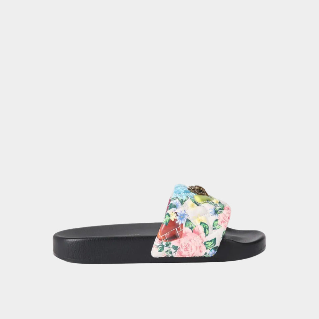 KURT GEIGER LONDON MEENA EAGLE SANDAL BLACK FLORAL
