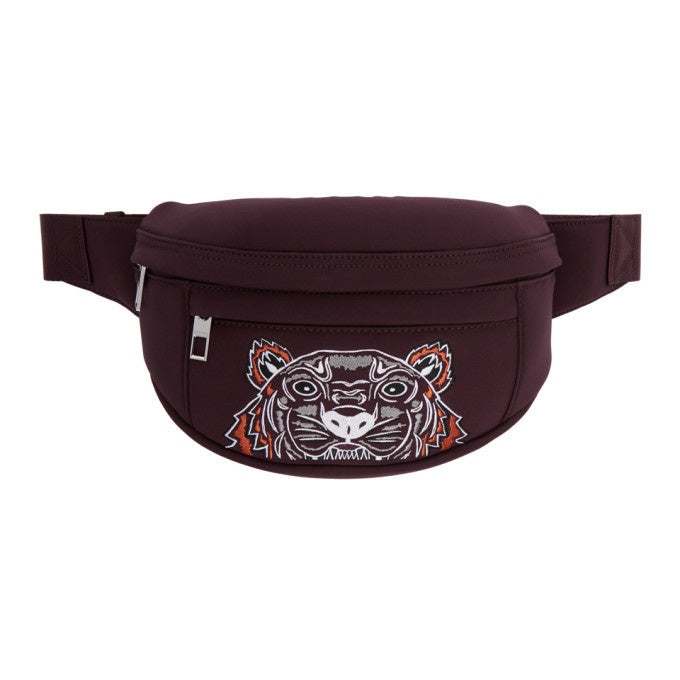 K.E.N.Z.O Burgundy Neoprene Tiger Bumbag