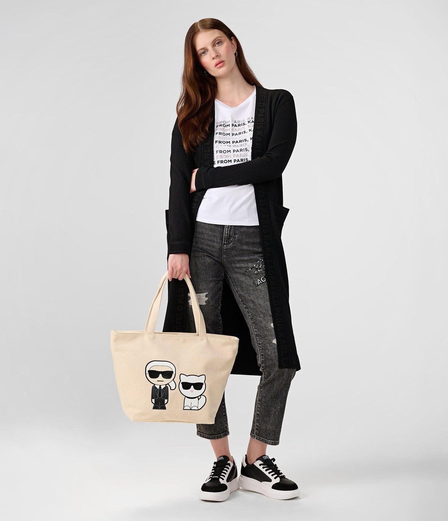 K.A.R.L L.A.G.E.R.F.E.L.D CANNES CANVAS TOTE BAG