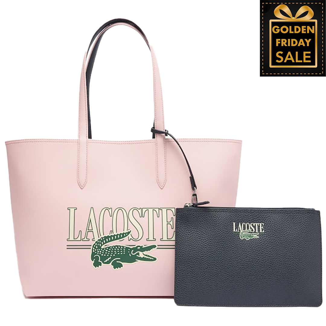 L.A.C.O.S.T.E Anna Reversible Tote Bag in Pink