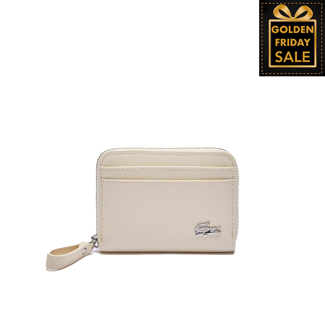 L.A.C.O.S.T.E Women's Piqué-effect Canvas Zip Wallet