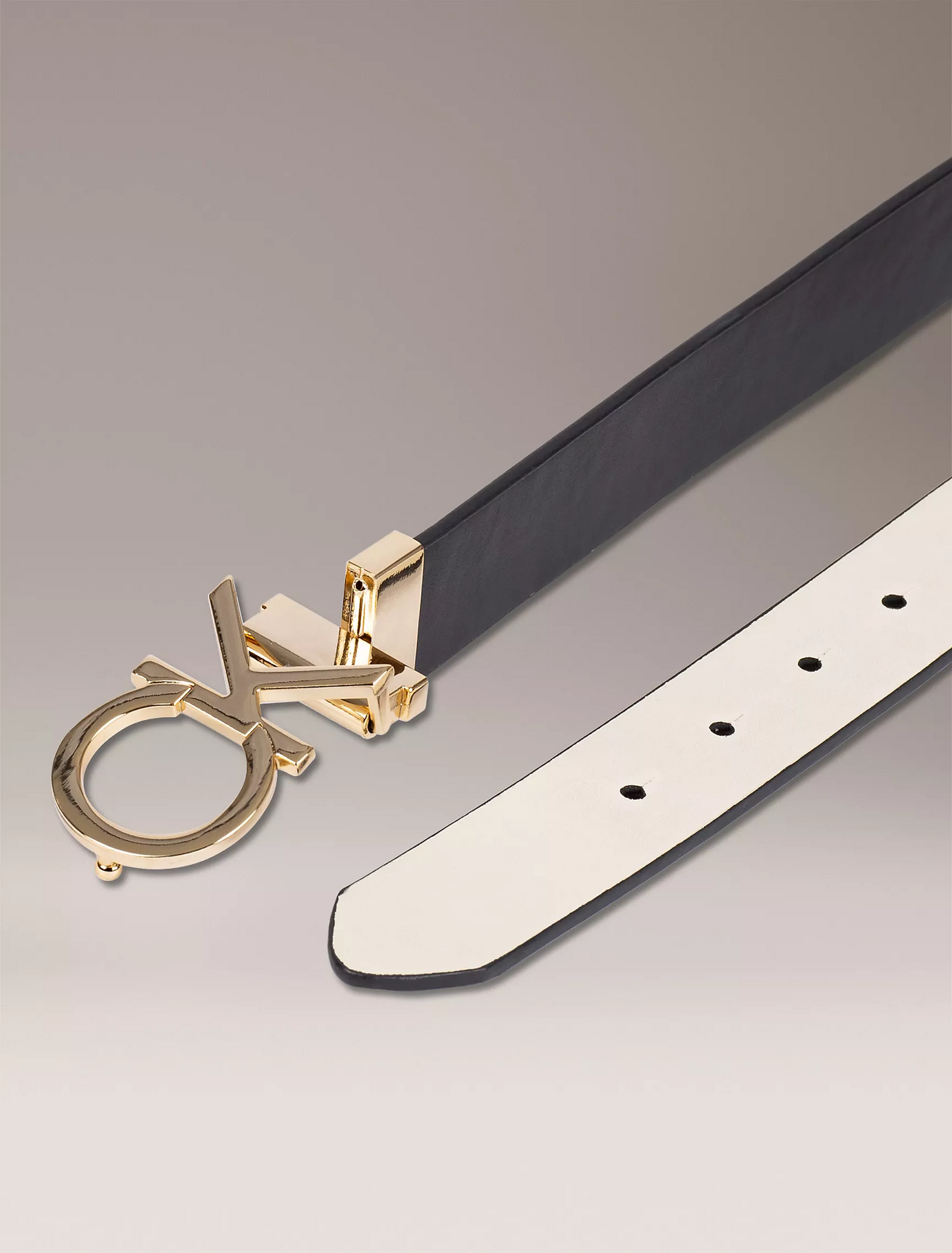 C.A.L.V.I.N K.L.E.I.N Monogram Logo Plaque Reversible Belt