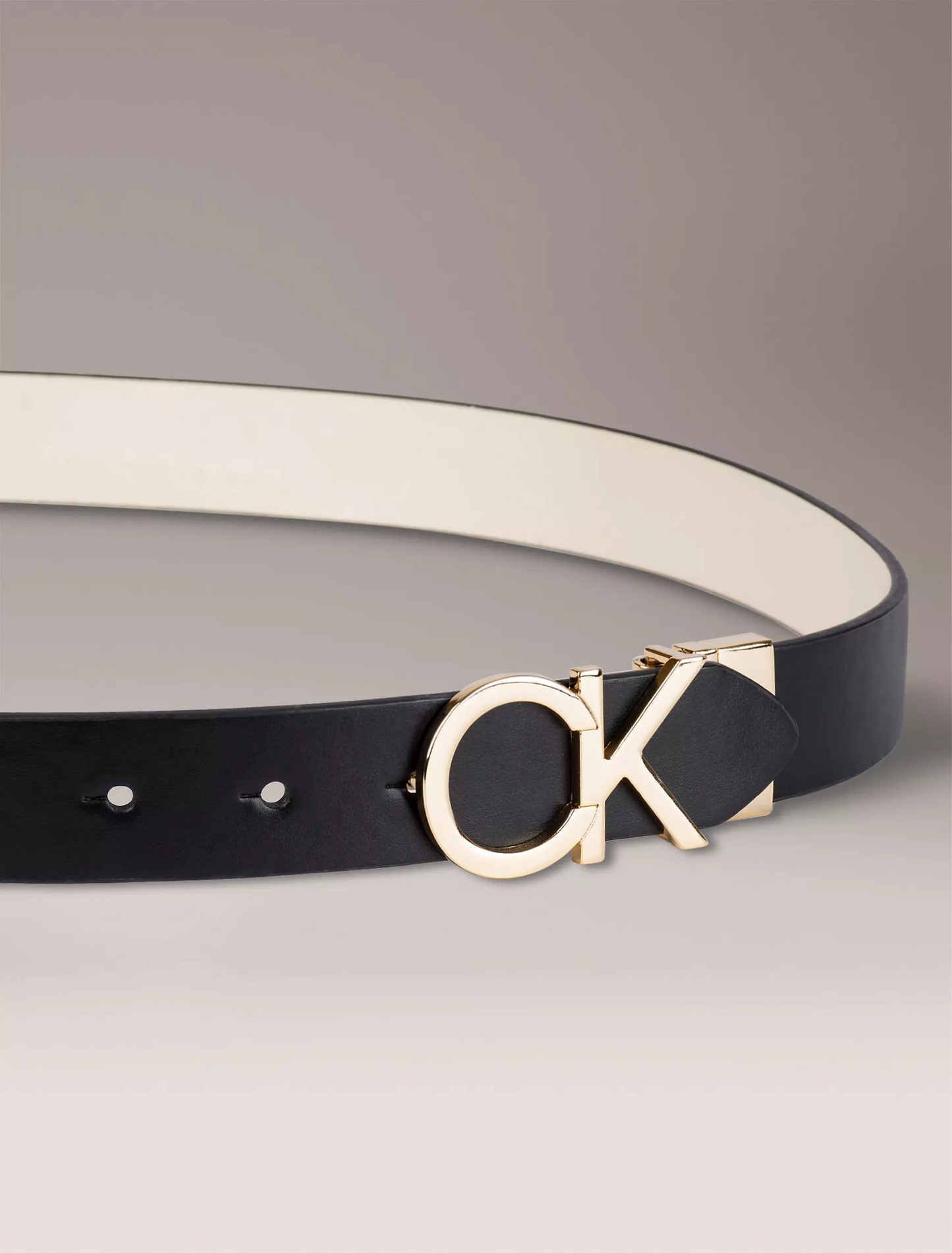 C.A.L.V.I.N K.L.E.I.N Monogram Logo Plaque Reversible Belt
