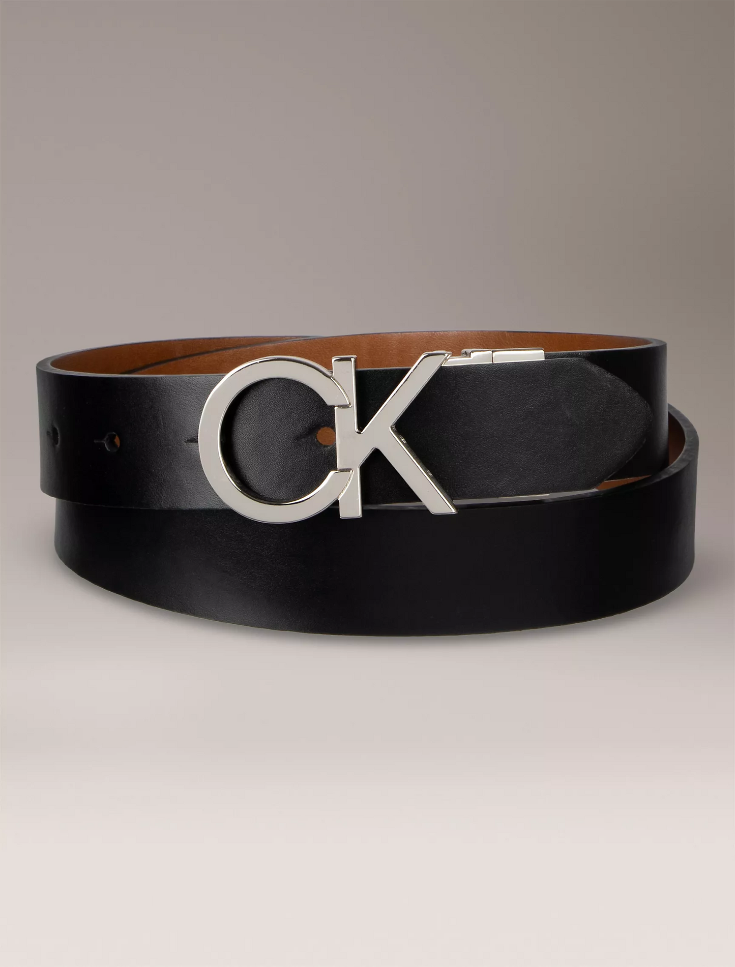 C.A.L.V.I.N K.L.E.I.N Monogram Logo Plaque Reversible Belt