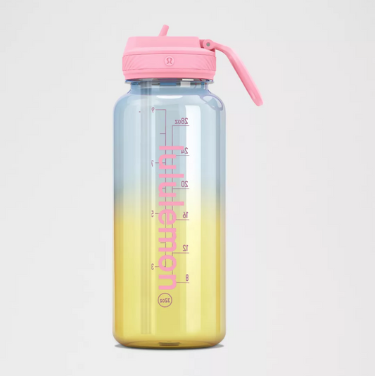L.U.L.U.L.E.M.O.N Back to Life Clear Bottle 32oz Straw Lid