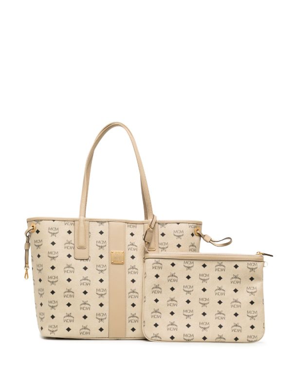 M.C.M Visetos Medium Liz Reversible Shopper Tote Bag