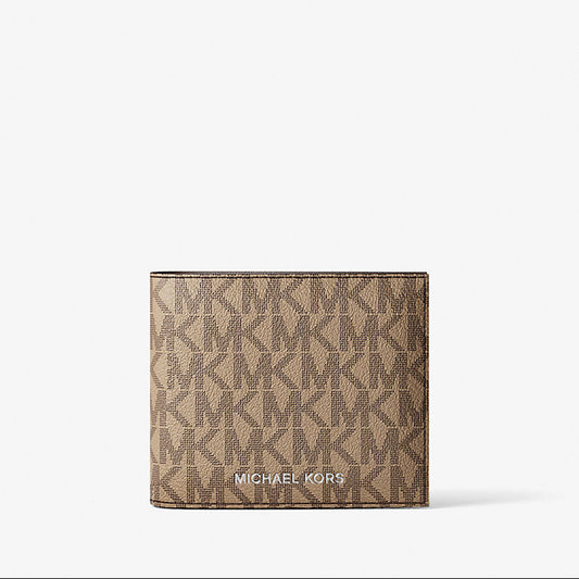 MICHAEL KORS Cooper Logo Billfold Wallet With Coin Pouch Camel
