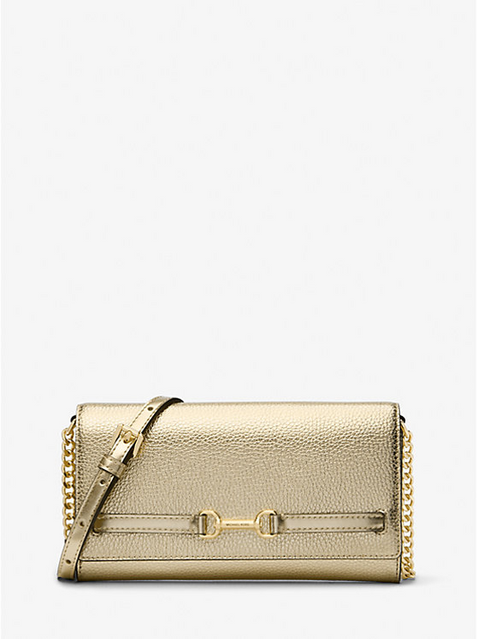 M.I.C.H.A.E.L K.O.R.S Carson Large Metallic Pebbled Leather Convertible Crossbody Bag