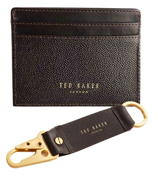 T.E.D B.A.K.E.R  Brown-Chocolate Pebble Textured Card Holder Set