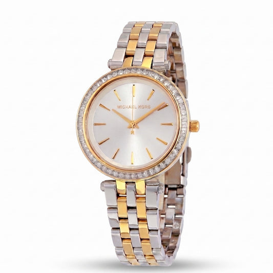M.I.C.H.A.E.L K.O.R.S Darci Pearl White Two-Tone Ladies Watch Analog/Quartz