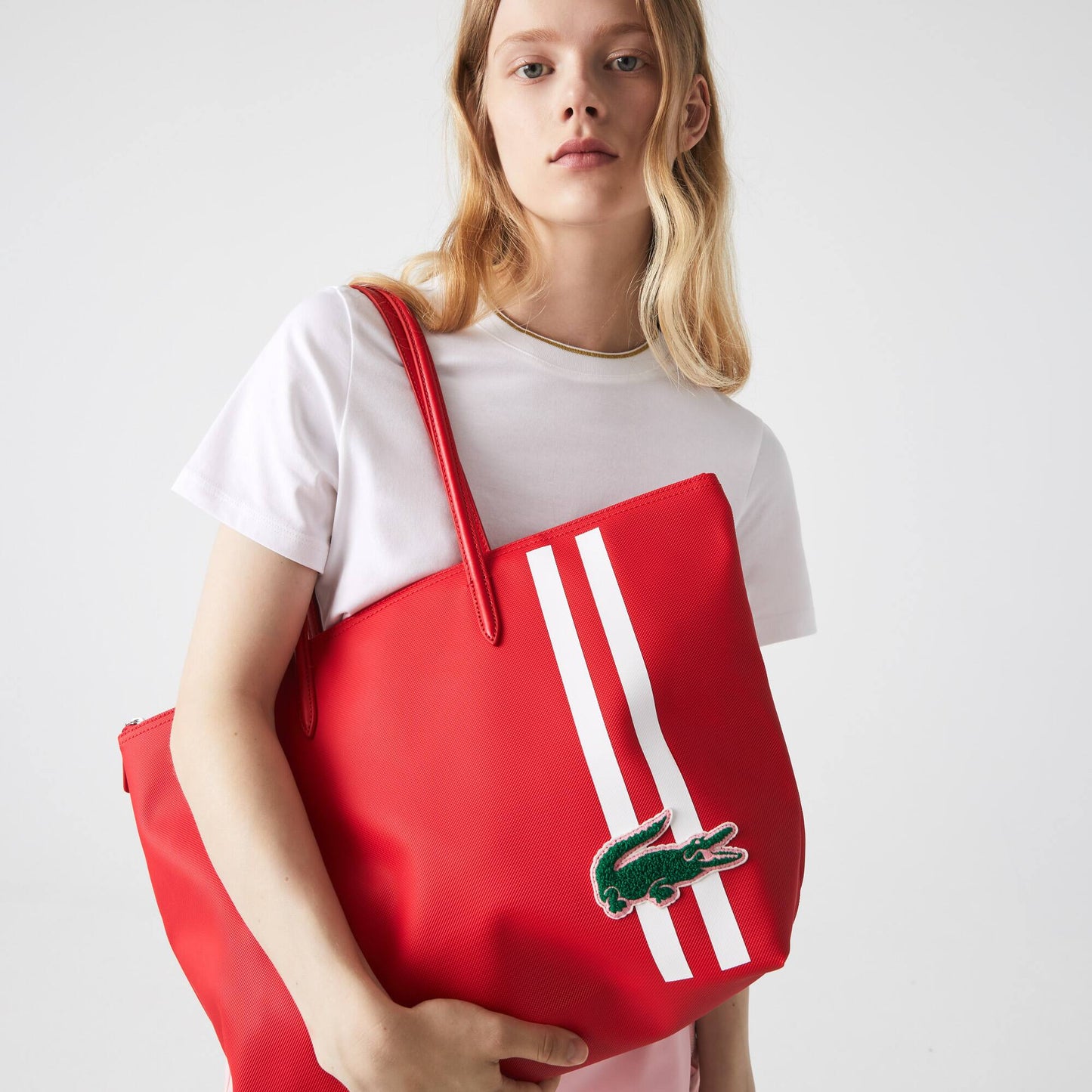 L.A.C.O.S.T.E. SHOULDER ZIPPER HANDBAG