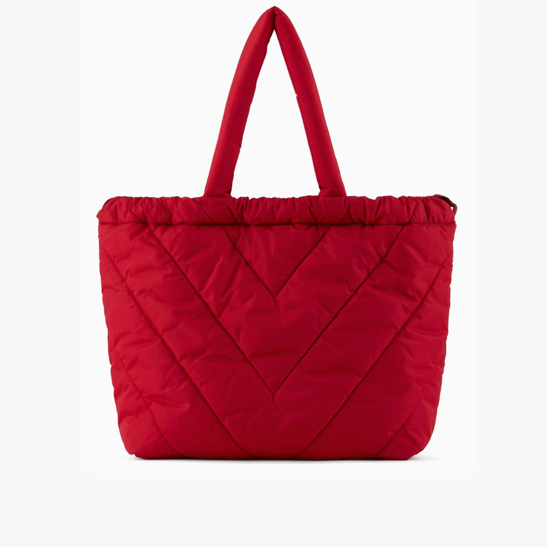 A.R.M.A.N.I E.X.C.H.A.N.G.E Large Quilted Puffer Shopper Bag